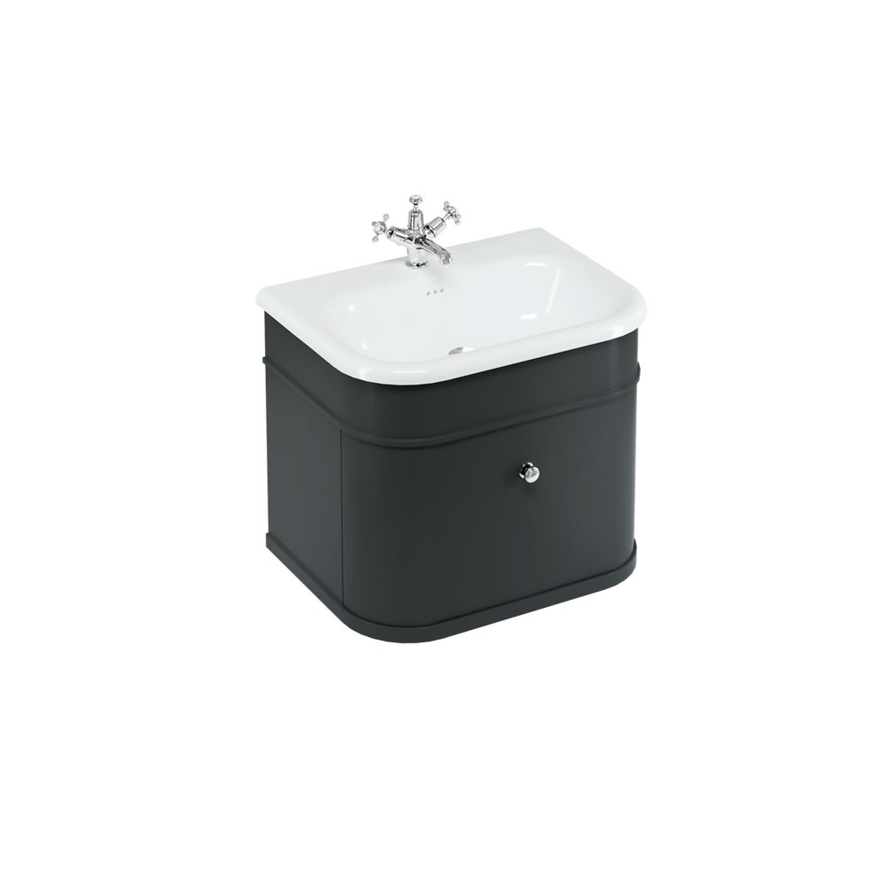 Burlington CH65MB Chalfont 650mm Single Drawer Unit Matt Black (Basin/Handles/Legs NOT Included)