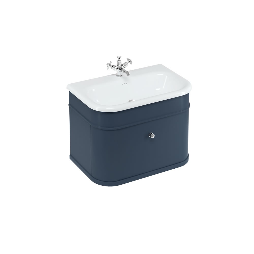 Burlington CH75B Chalfont 750mm Single Drawer Unit Matt Blue (Basin/Handles/Legs NOT Included)