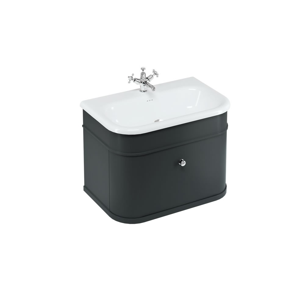 Burlington CH75MB Chalfont 750mm Single Drawer Unit Matt Black (Basin/Handles/Legs NOT Included)