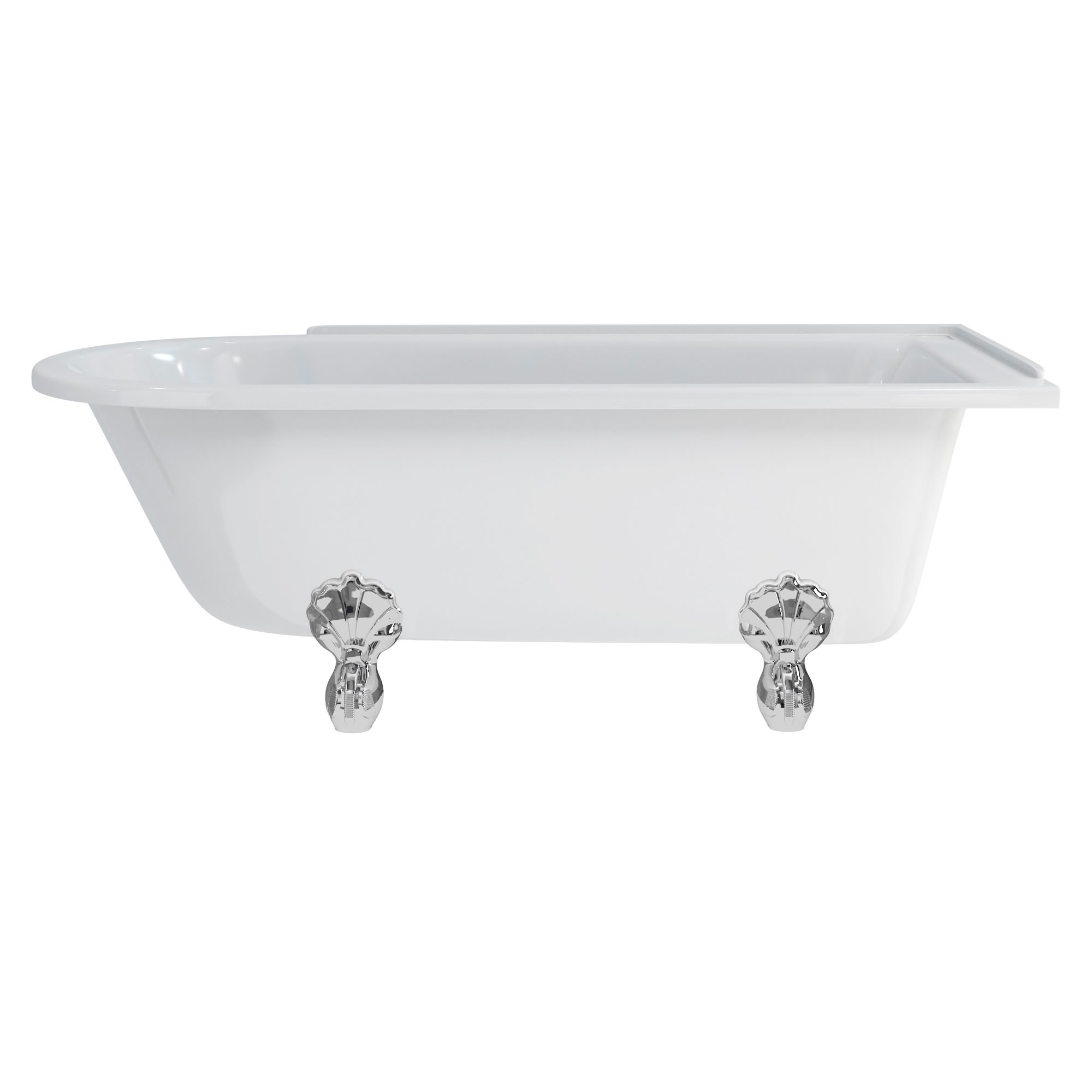 Burlington E14 Hampton Freestanding Shower Bath 1700 x 750mm Right Hand (Bath Feet NOT Included)