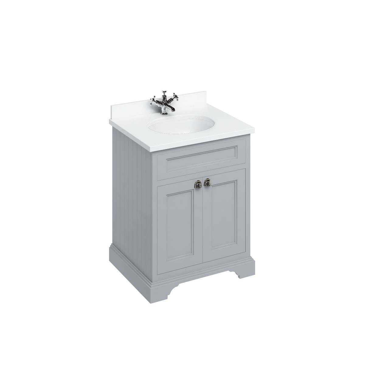 Burlington BW66 Minerva 650mm Worktop with Integrated Vanity Basin Matt White (Furniture & Brassware NOT Included)