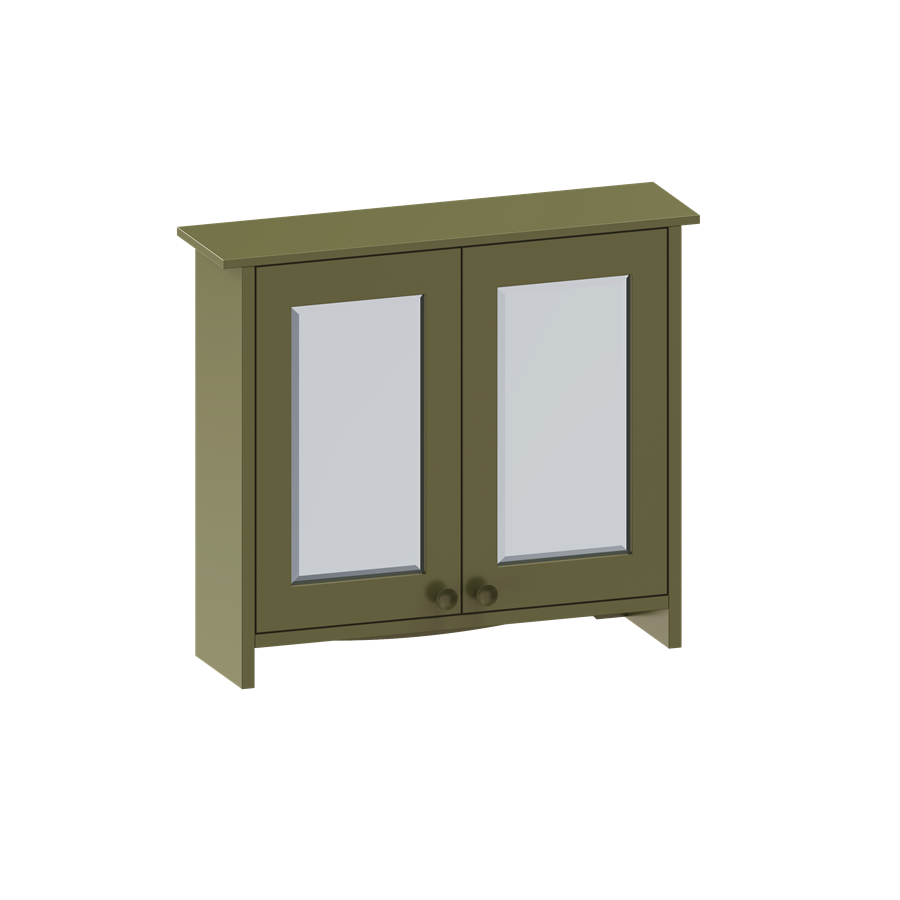 Burlington Guild Mirror Cabinet 650 x 572mm Carlyle Green [GU6057CGCAB]