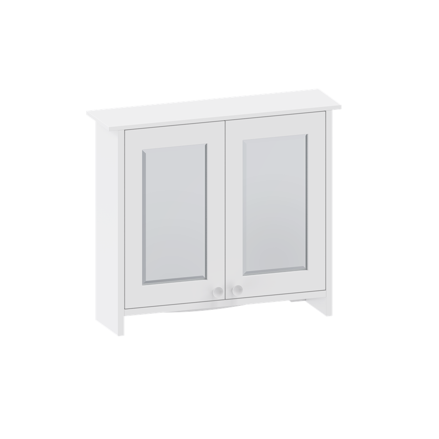 Burlington Guild Mirror Cabinet 650 x 572mm Varley White [GU6057VWCAB]