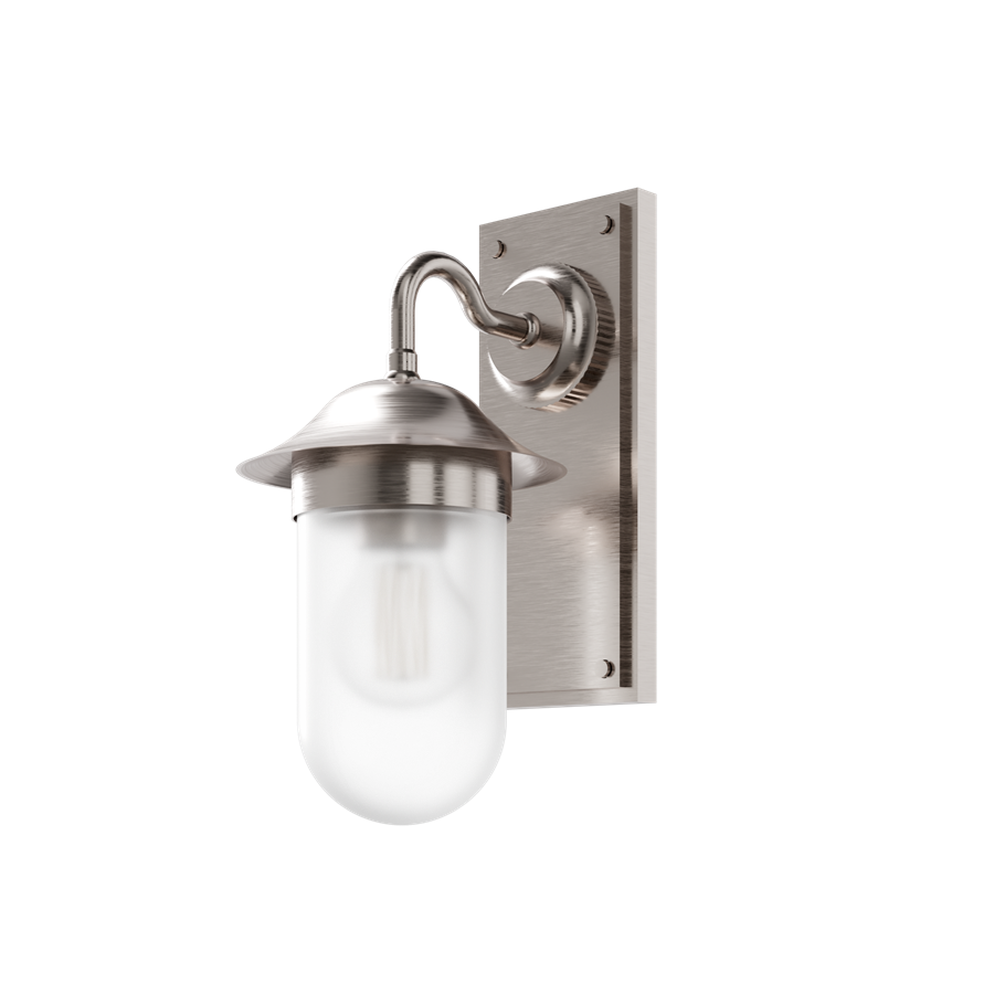 Burlington Guild Wall Light with Frosted Glass Brushed Nickel [GUL001L]
