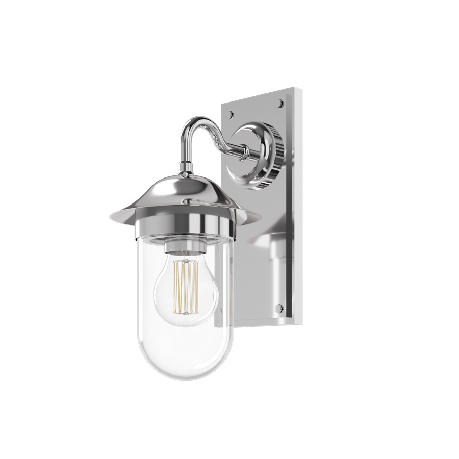 Burlington Guild Wall Light with Clear Glass Chrome [GUL002C]