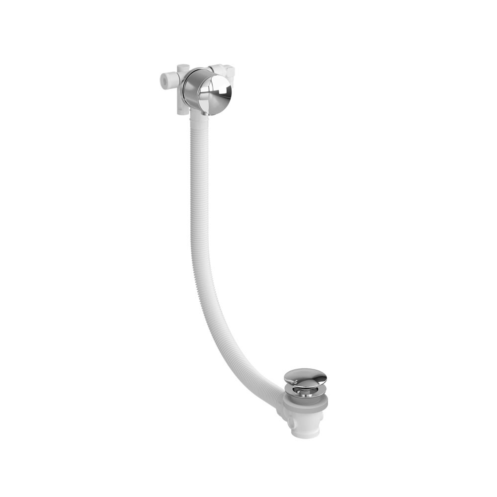 Burlington RIV36CHR Riviera Overflow Bath Filler with Click Clack Waste Chrome