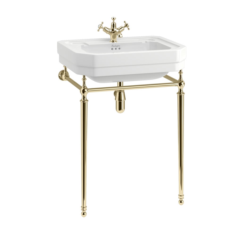 Burlington T23AGOLD Basin Wash Stand (for 610mm Basins) Gold (Basin NOT Included)