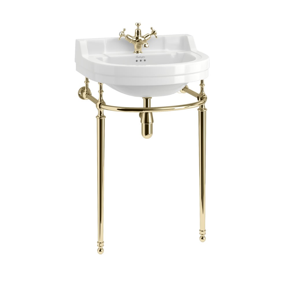 Burlington T24AGOLD Basin Wash Stand (for 560mm Round Basin) Gold (Basin NOT Included)