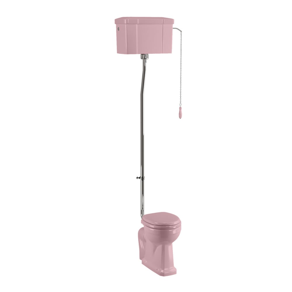 Burlington C28SPINK Bespoke Confetti Pink High Level Single Flush Cistern with Fittings - (cistern only)