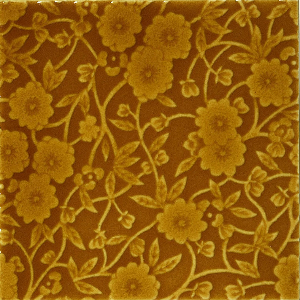 Craven Dunnill Burleigh Calico Decor Wall Tile 152 x 152mm Flame (Single) [BCADE66FL]