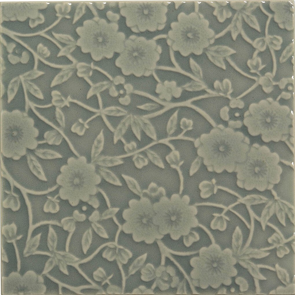 Craven Dunnill Burleigh Calico Decor Wall Tile 152 x 152mm Smoke (Single) [BCADE66SM]