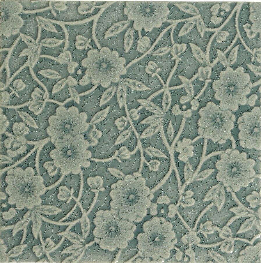 Craven Dunnill BCDDE24SM Burleigh Calico Deluxe Decor Smoke Wall Tile 240x240mm