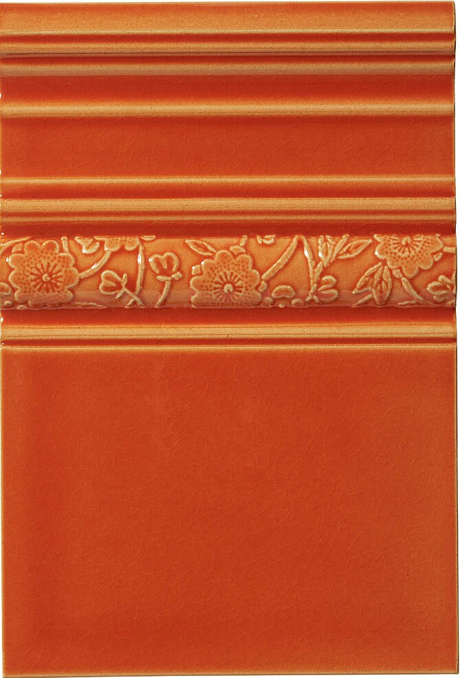 Craven Dunnill BCDSTA Burleigh Calico Deluxe Skirting Tangerine Wall Tile 240x350mm