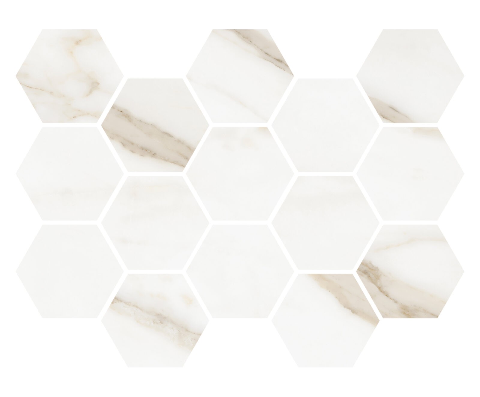 Craven Dunnill Marmola Hexagon Mosaic Floor & Wall Tile 325 x 225mm Gold (Single) [CDAR247]