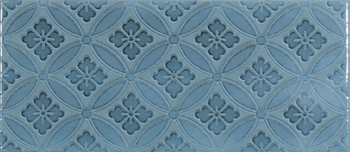 Craven Dunnill Ambience Blue Steel Decor Wall Tile 250x110mm (Box of 38) [CDR168]