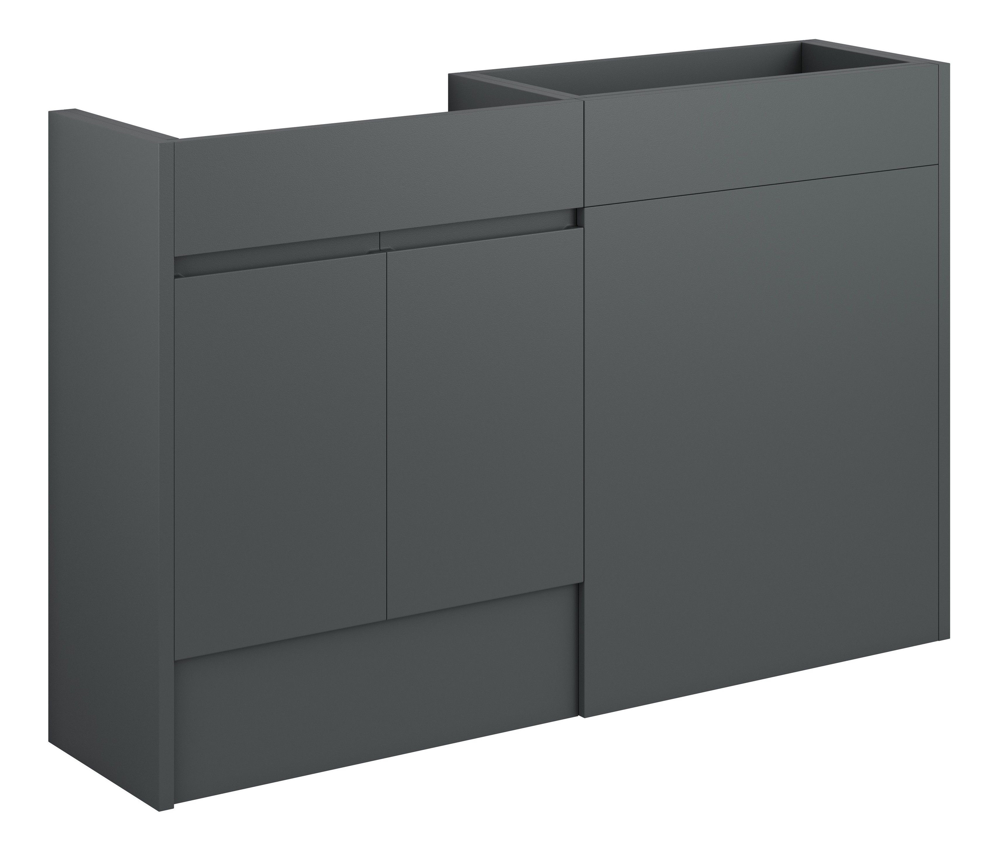 Corno Basin (2 Door) & WC Unit Pack 1236mm Matt Graphite Grey (Grey Cabinet) [PLUM110079]