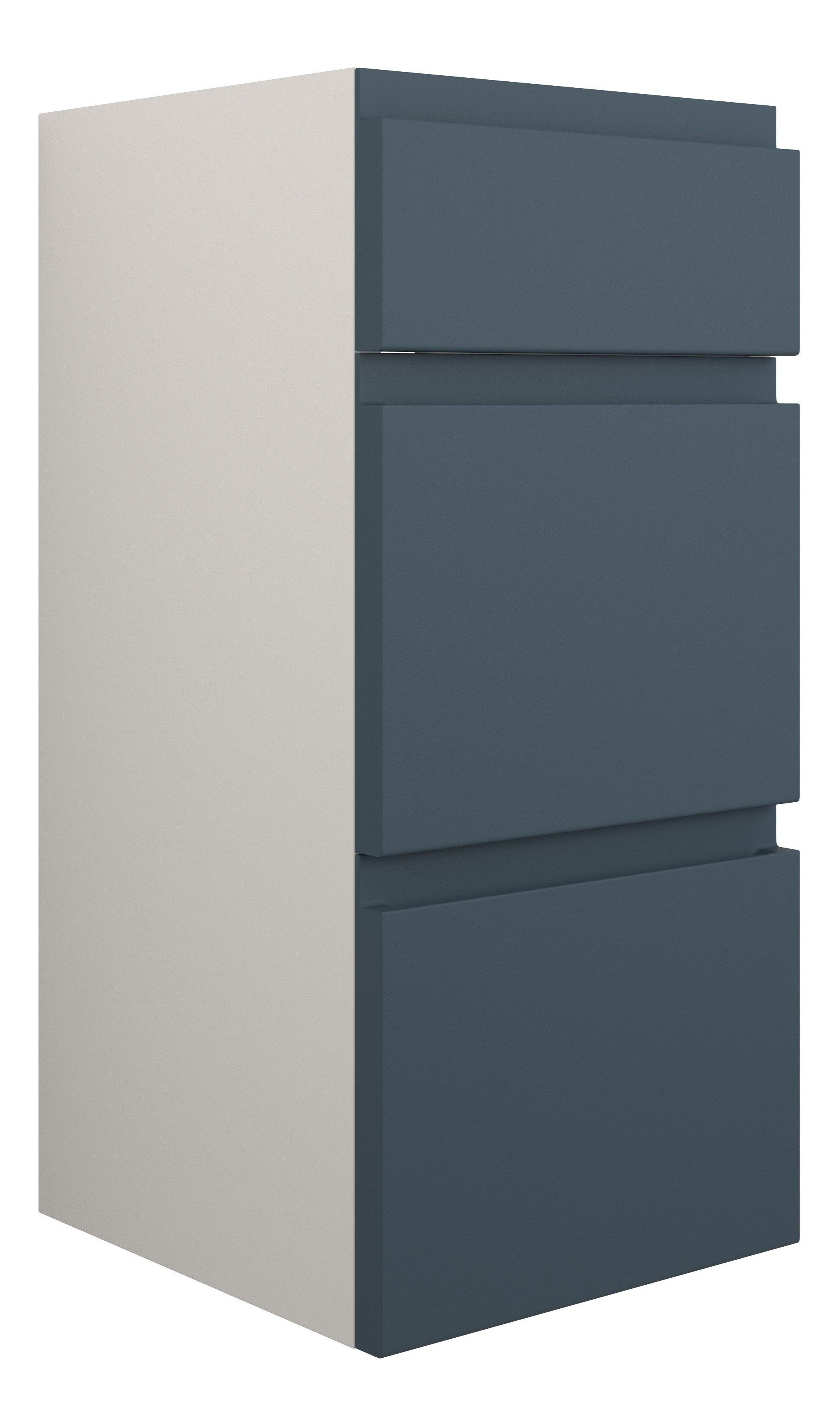 Corno Drawer Unit (3) 300mm Matt Arley Blue (Grey Cabinet) [PLUM110321]