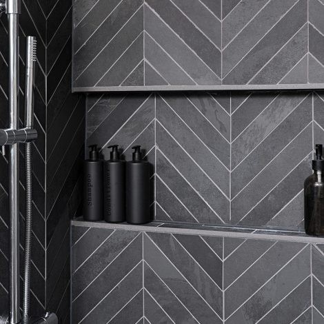 CaPietra Metropolitan Floor & Wall Tile (Riven Finish) Slate Chevron 300 x 50 x 10mm [7368]