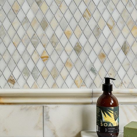 CaPietra Palazzo Oro Marble Floor & Wall Tile (Honed Finish) Diamond Mosaic 305 x 295 x 10mm [9149]