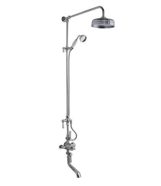 BC Designs CSA005BC Victrion Triple Valve with Shower and Bath Filler - Brushed Chrome