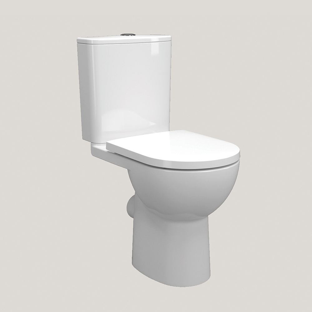 Imex Ceramics CT10176AR Ivan Rimless Short Projection Open Back Close Coupled WC Pan - (WC pan only)