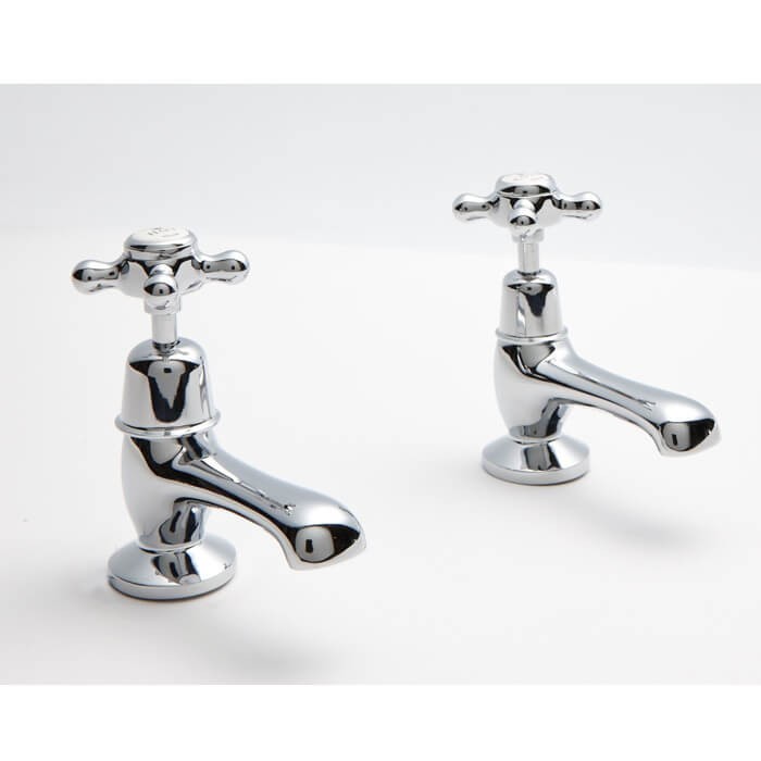 BC Designs CTA005BC Victrion Crosshead Basin Pillar Taps 2 Tapholes Brushed Chrome