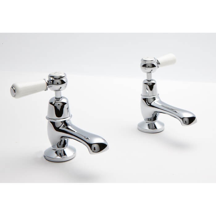 BC Designs CTB105BC Victrion Lever Basin Pillar Taps 2 Tapholes Brushed Chrome