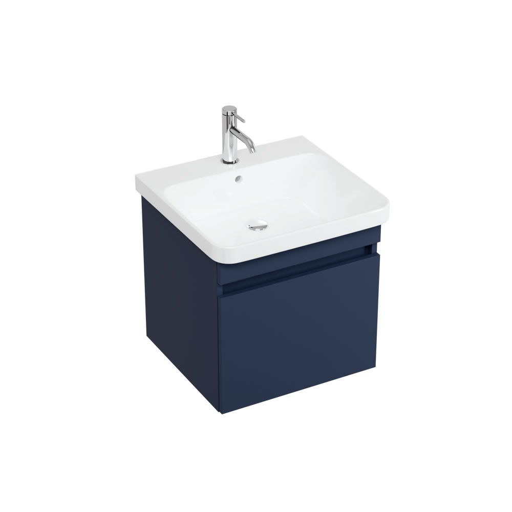 Britton DAL50B Dalston 500mm Basin Unit with Single Drawer Matt Blue (Basin & Brassware NOT Included)