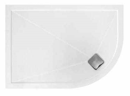 TM UK Elementary Right Hand Offset Quadrant Shower Tray 1200x800mm White [D251200X800QRH]
