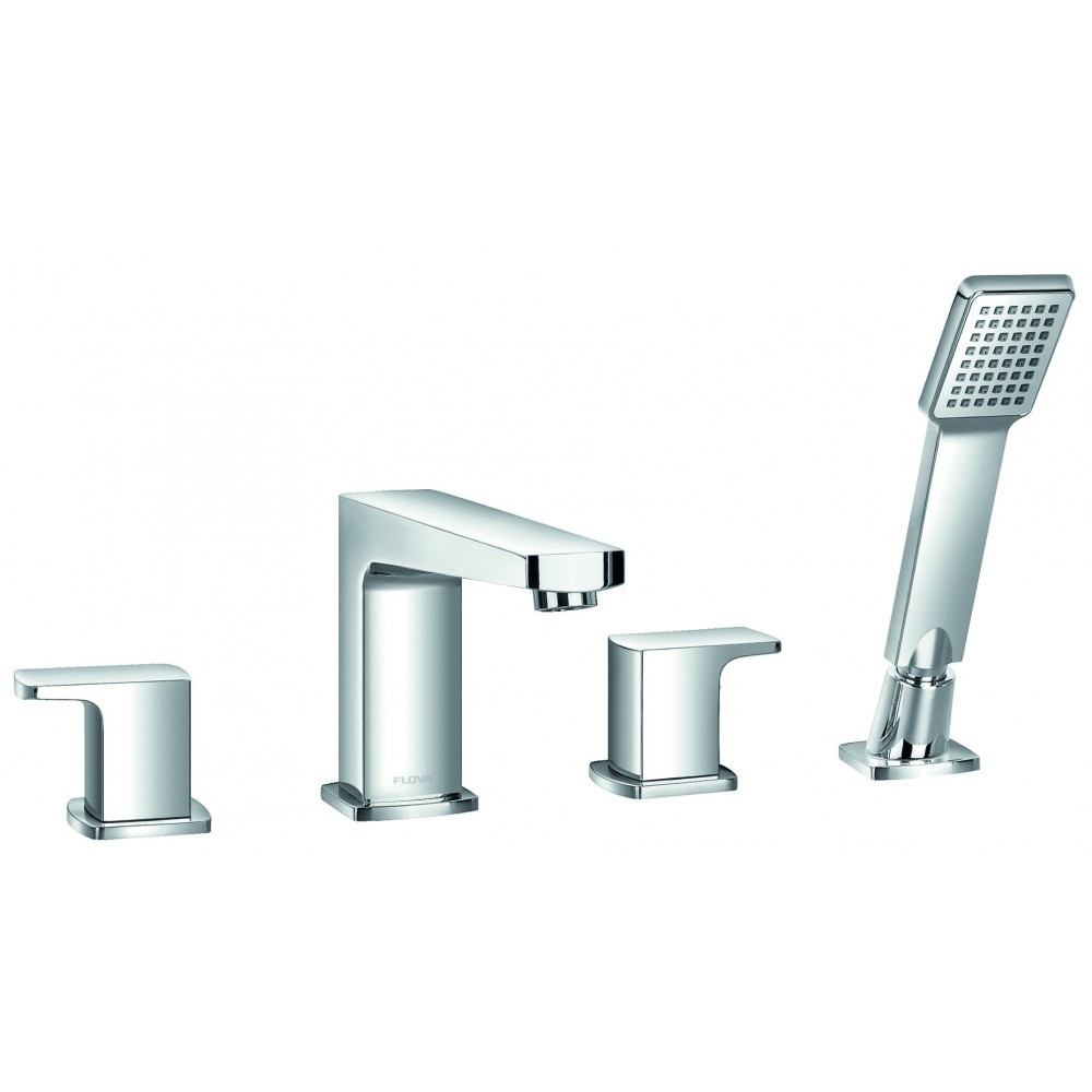 Flova DE4HBSM Dekka 4-Hole Deck Mounted Bath & Shower Mixer/Shower Set Chrome