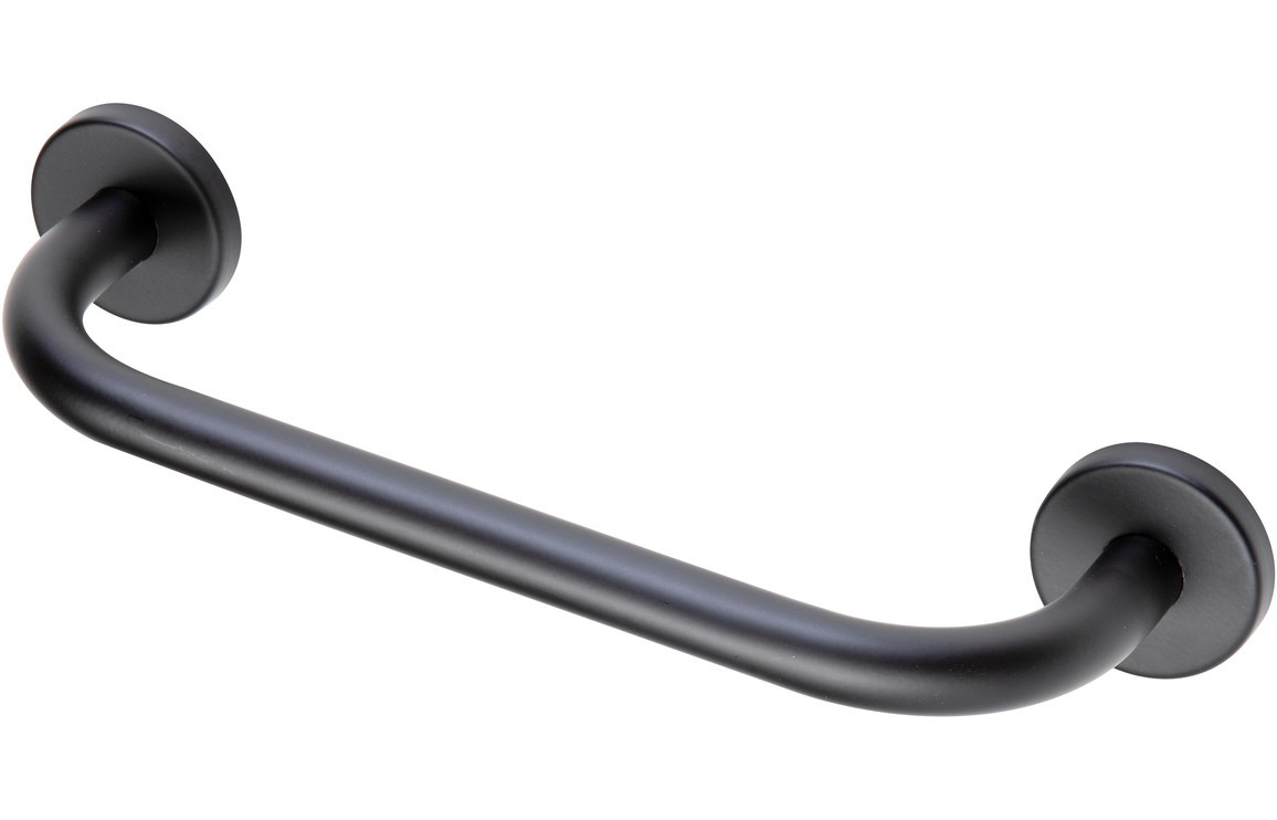 Straight 64cm Grab Rail - Matt Black [PLUM105499]