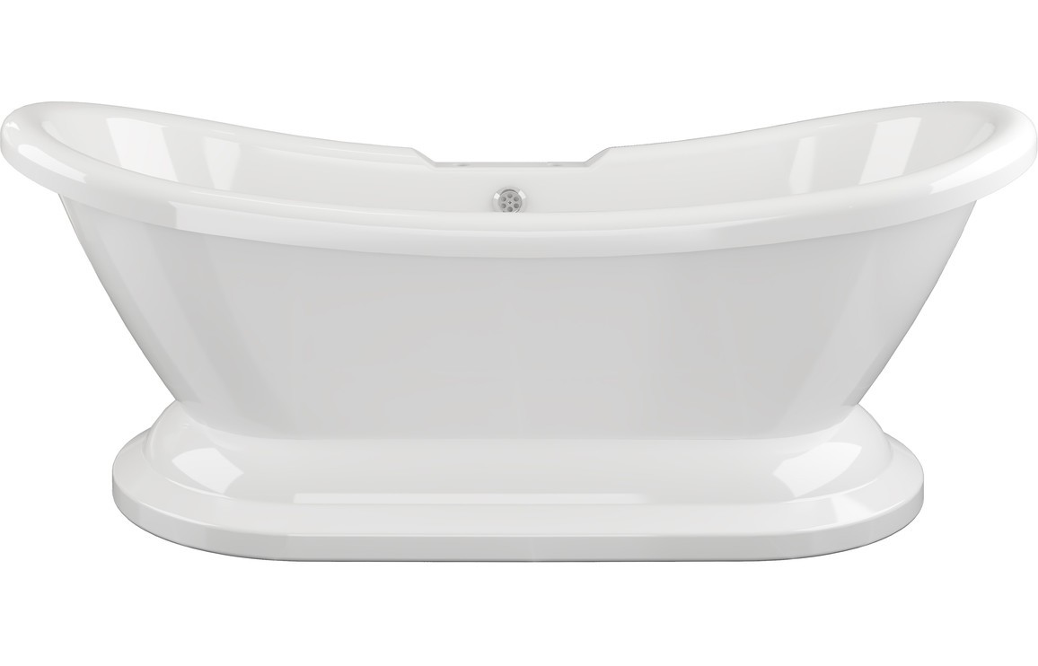 Grosseto Freestanding 1760x700x720mm 2TH Bath w/Base - White [PLUM102809]