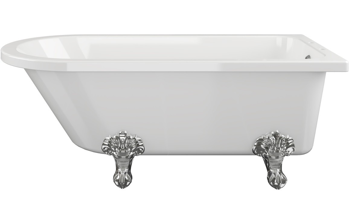 Carpi Freestanding 1500x750x650mm 2TH Corner Bath w/Feet [PLUM102821]