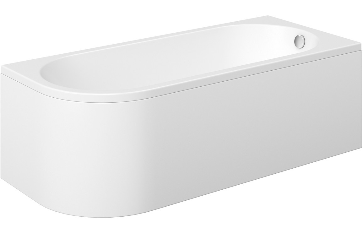 Sciacca J Shape 1500x725x600mm 0TH Bath w/Legs (RH) [PLUM105666]