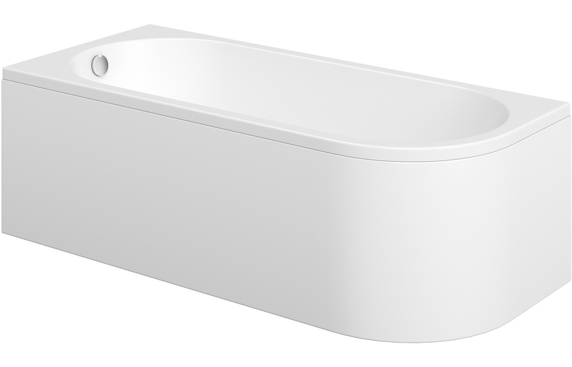 Sciacca J Shape 1700x725x600mm 0TH Bath w/Legs (LH) [PLUM105663]
