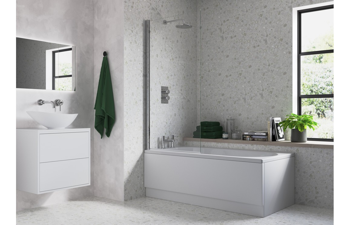 Single Straight Edge Bath Screen [PLUM3769]