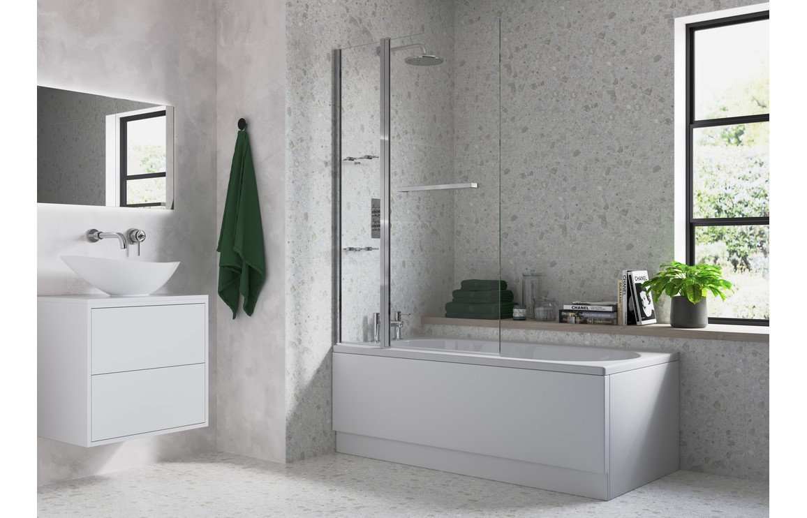 Two Panel Folding Bath Screen [PLUM3775]