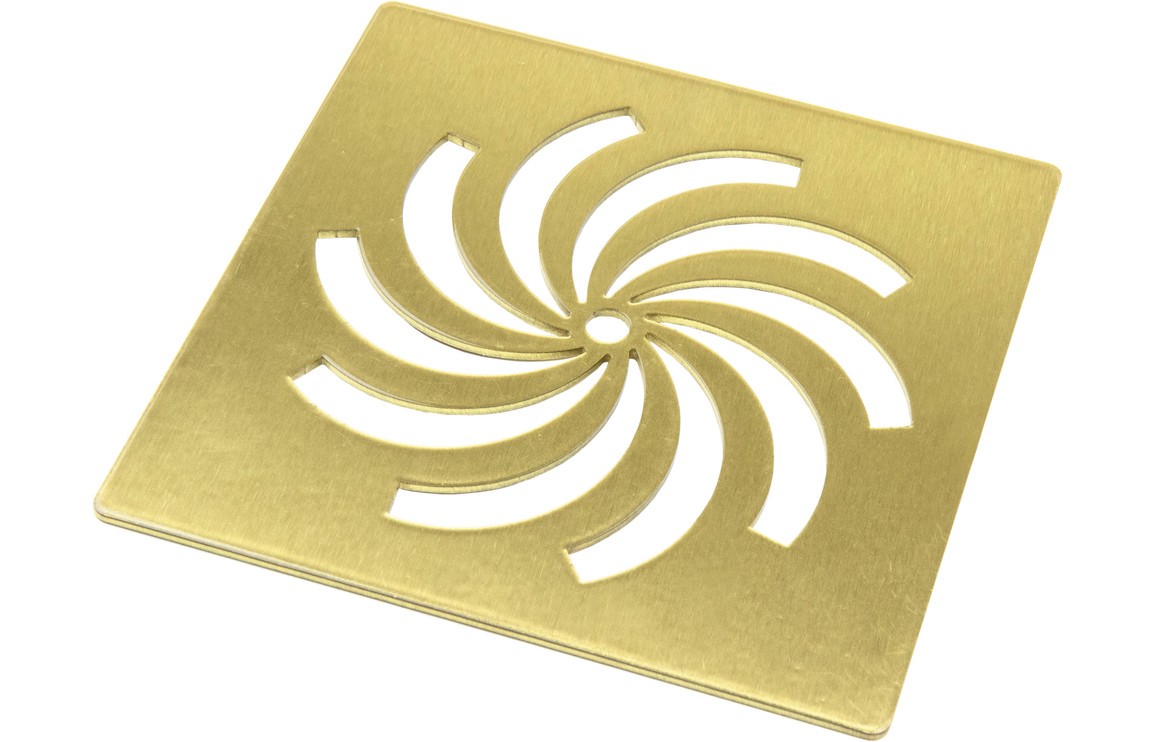 25mm Designer Shower Tray Waste - Brushed Brass [PLUM105332]