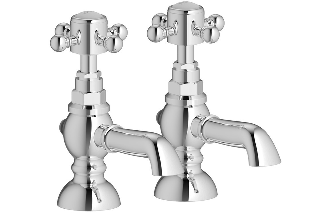 Teramo Basin Pillar Taps - Chrome [PLUM105776]