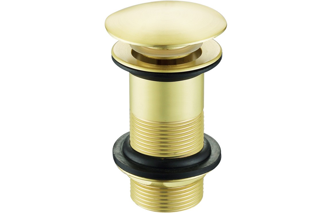 Unslotted Mushroom Basin Waste (1 1/4 inch) - Brushed Brass [PLUM105814]
