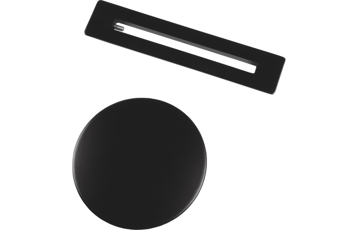 Floor Standing Bath Overflow & Waste Cover - Matt Black [PLUM105339]