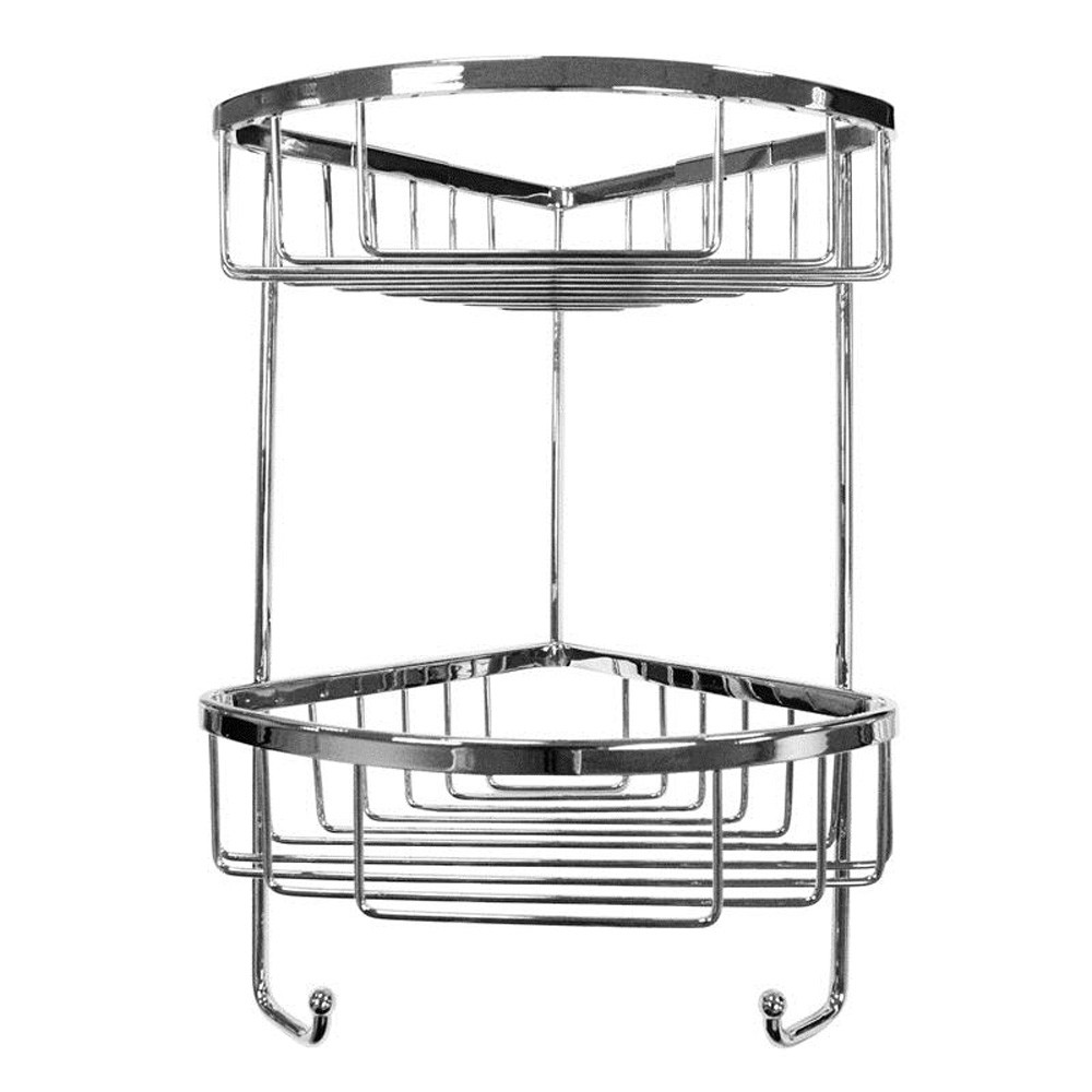 Roman - Double Corner Shower Basket with Hooks [RSB05]