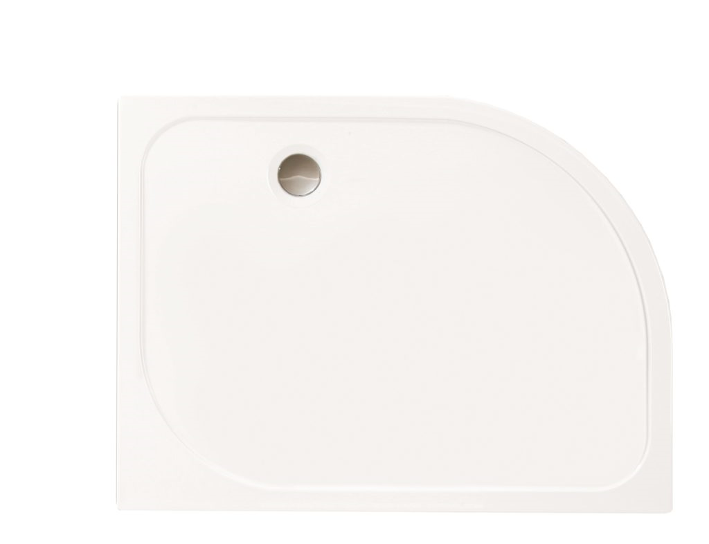 Merlyn MStone Left Hand Offset Quadrant Shower Tray with Waste 1200x800mm White [D128QL]