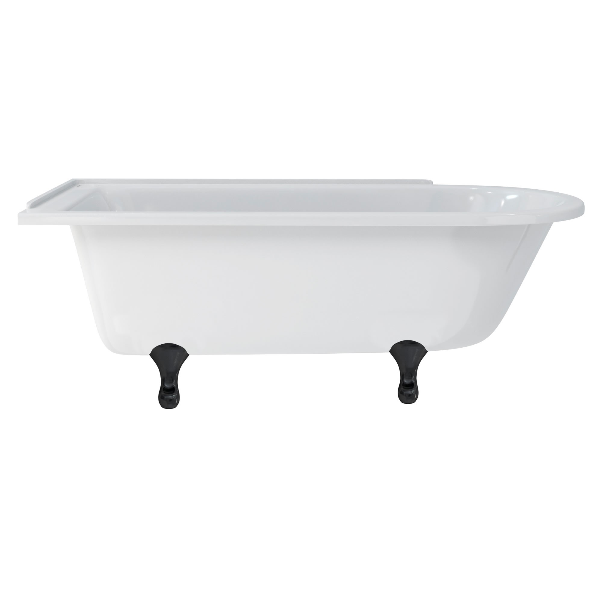 Burlington E10BLA Classical Standard Bath Feet (Set of 4) Matt Black (Bath NOT Included)