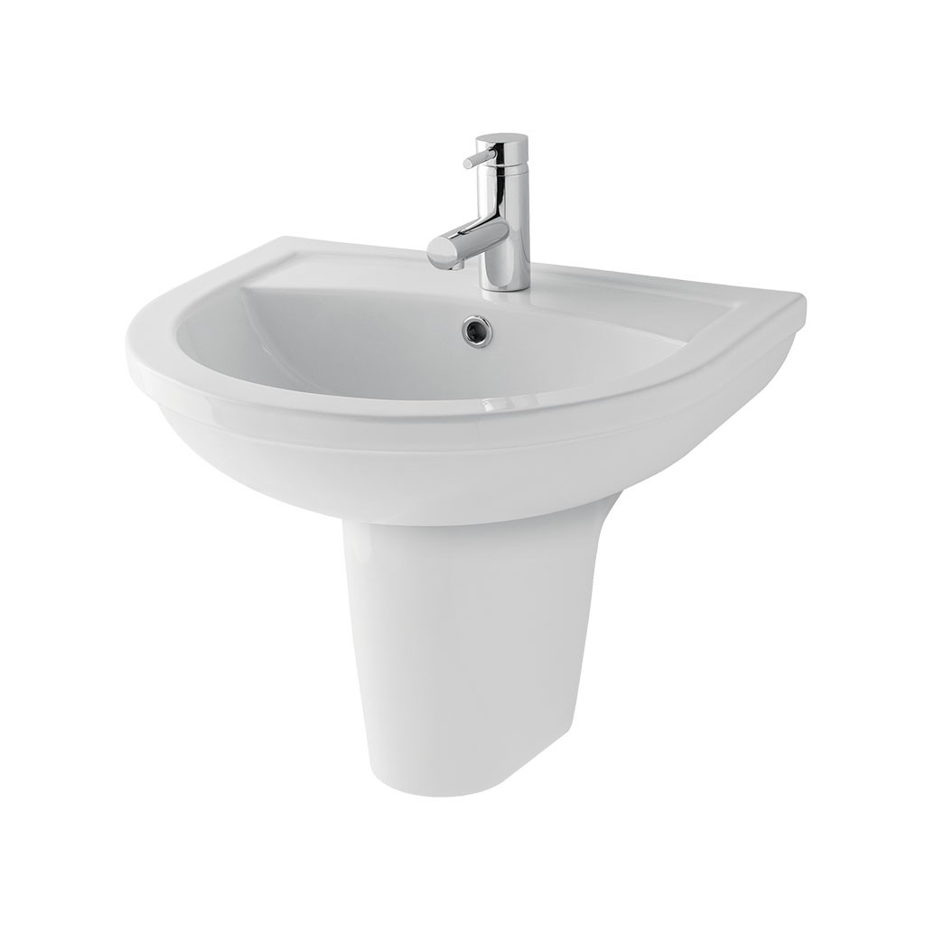 Eastbrook 26.0026 Dura Cloakroom Basin 450mm with Fixings 2 Tapholes White (Brassware NOT Included)
