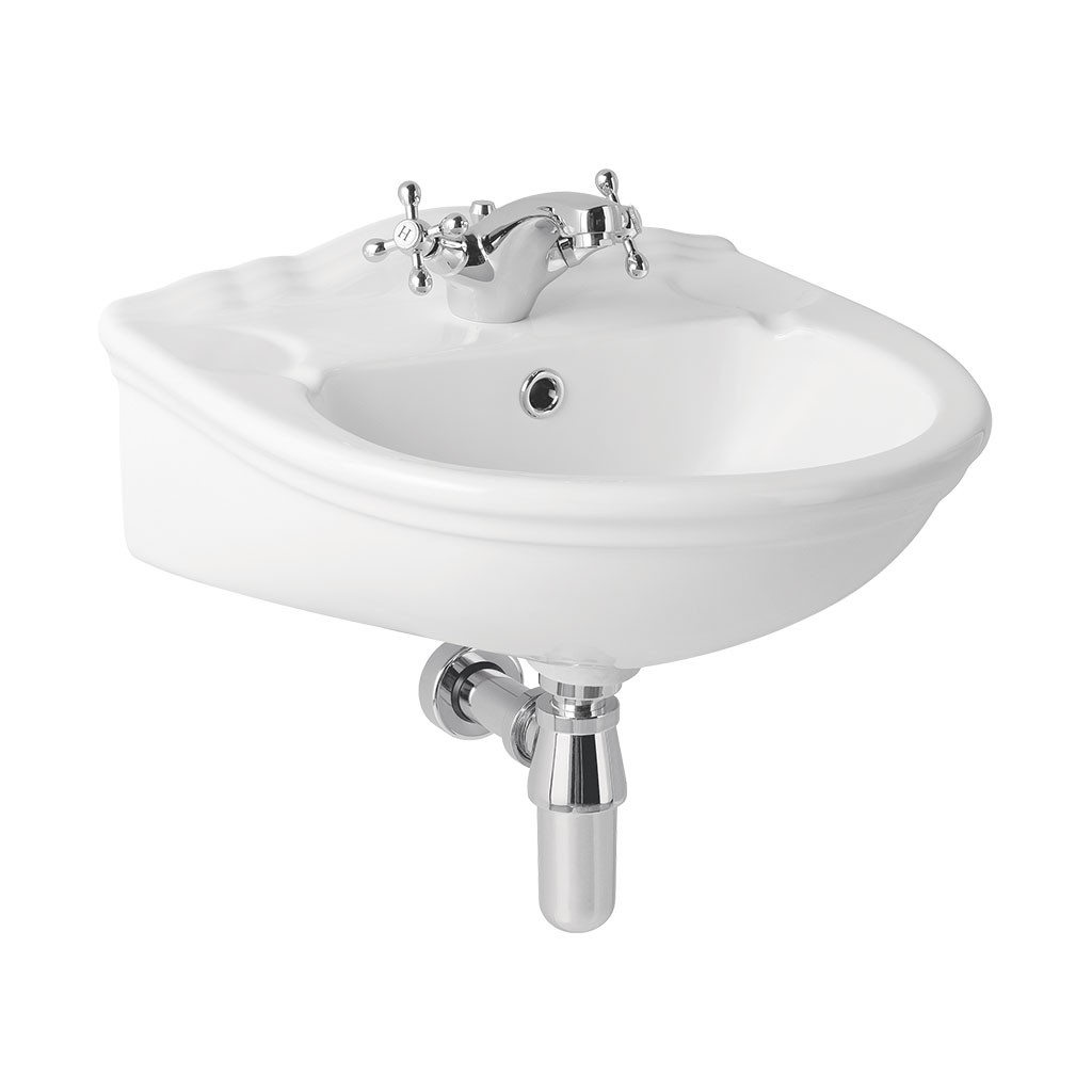 Eastbrook 26.0022 Tamarind Cloakroom Basin 465mm 1 Taphole White (Brassware NOT Included)