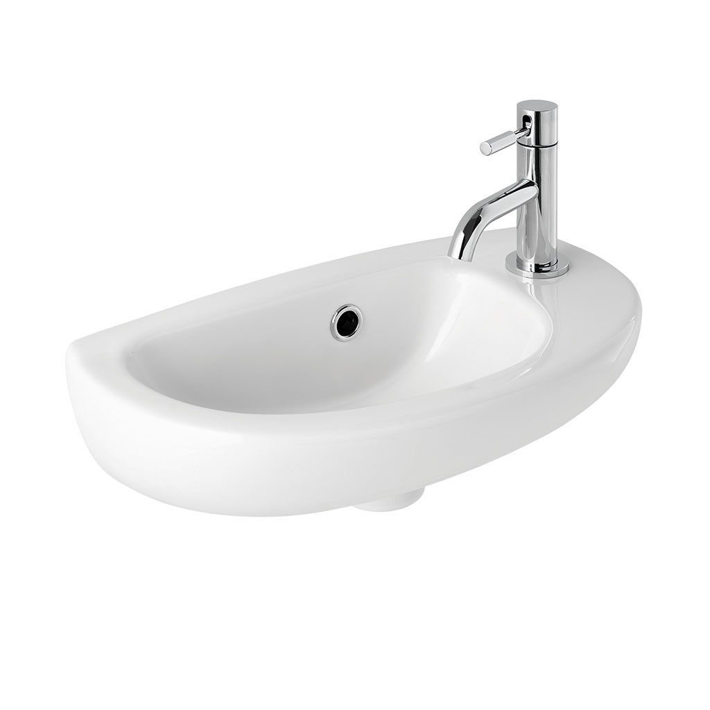Eastbrook 27.0381 Kompact Wall Mounted Cloakroom Basin 419mm 1 Taphole Right Hand (Brassware NOT Included)