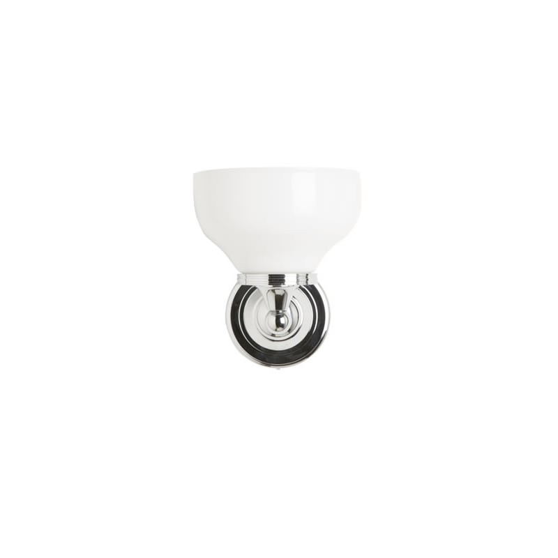 Burlington ELBL11 LED Round Base Wall Light Chrome & Frosted Cup Glass Shade