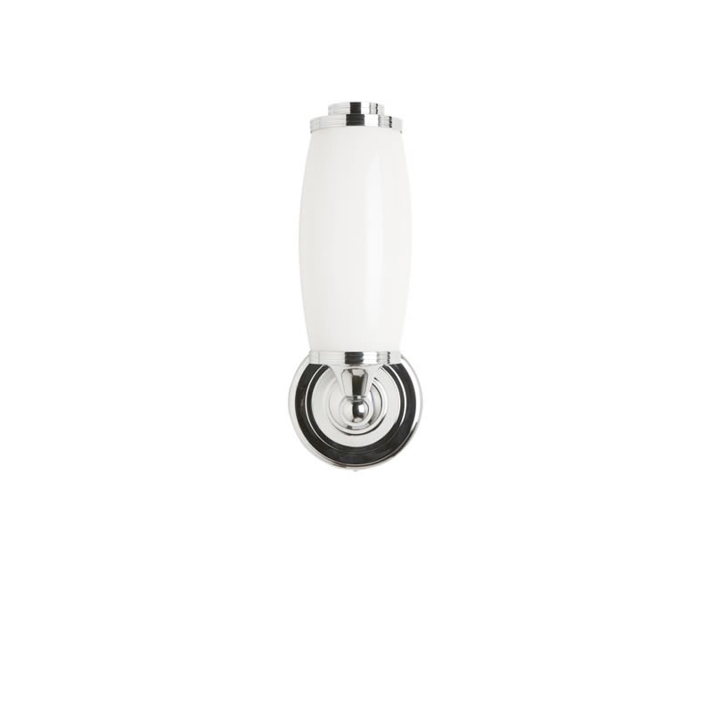 Burlington ELBL13 LED Round Base Wall Light Chrome & Frosted Glass Tube Shade