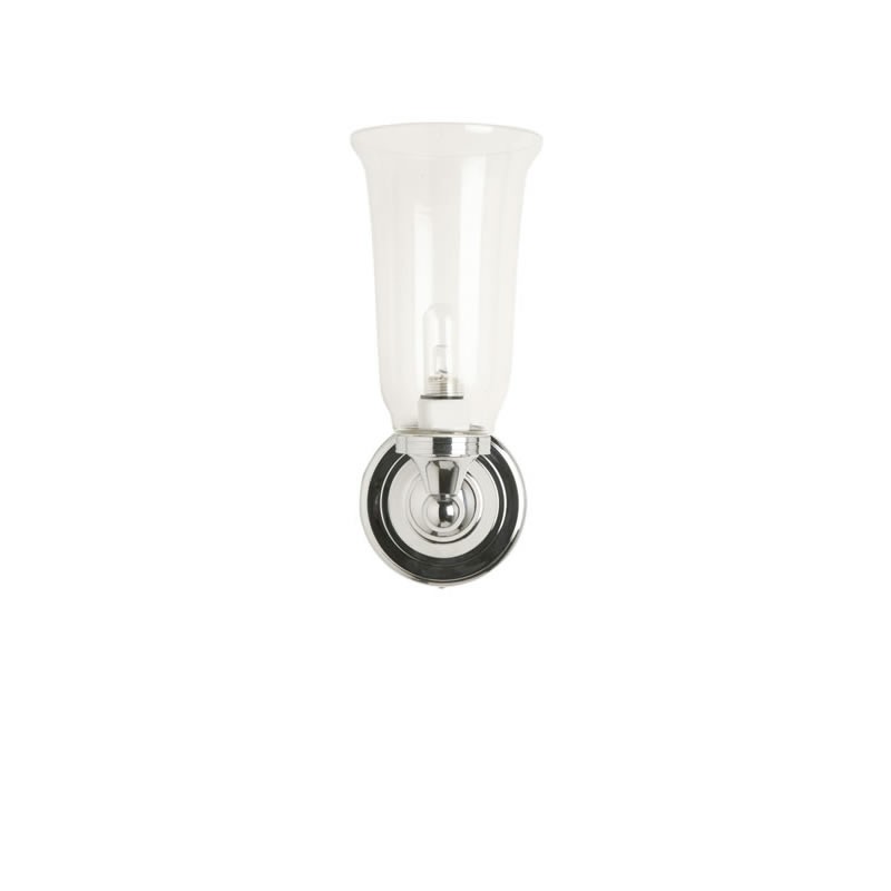 Burlington ELBL14 LED Round Base Wall Light Chrome & Clear Vase Glass Shade